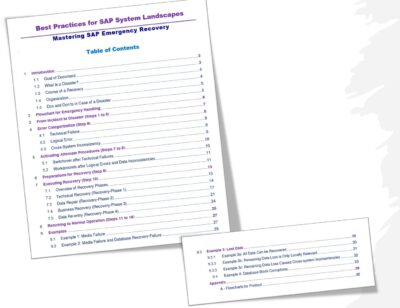 SAP Best Practices for Recovery - ToC